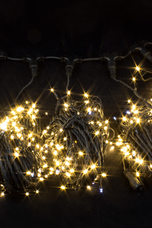 Комплект гирлянд для деревьев 5*20 м, 1000 теплых белых LED, мерцание, 220V, черный каучук IP 65, Winner (WW.072.7B.1000×5.F+)