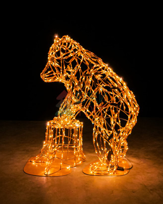 Световая уличная фигура Медведь Premium 1,7 м., золото, Conso (OL326)