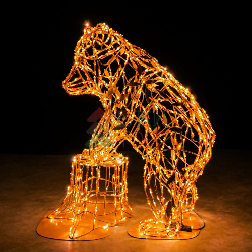 Светодиодная фигура Медведь золотой Premium 1,7 м., Conso (OL326)