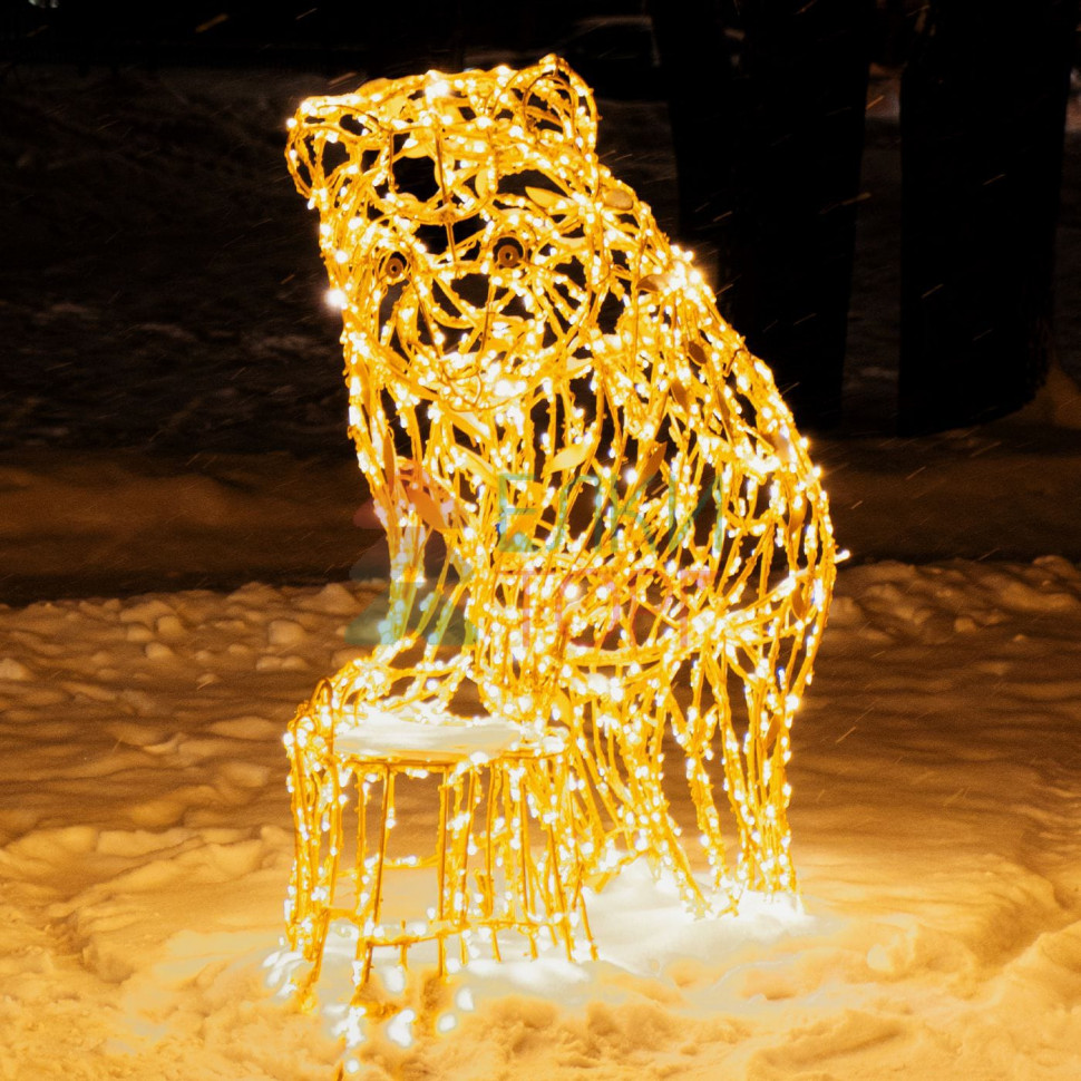 Световая уличная фигура Медведь Premium 1,7 м., золото, Conso (OL326)