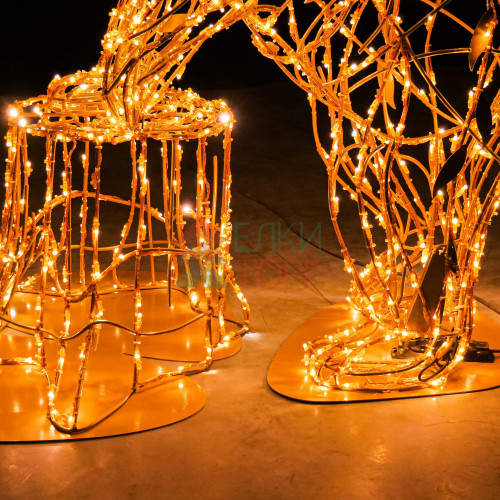 Светодиодная фигура Медведь золотой Premium 1,7 м., Conso (OL326)