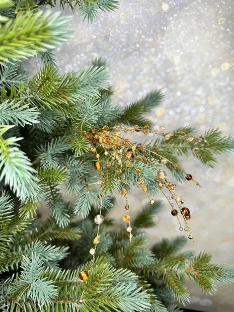 Ветвь Россыпь кристаллов медно-золотая 56 см., 1 шт., Christmas De Luxe (86614)