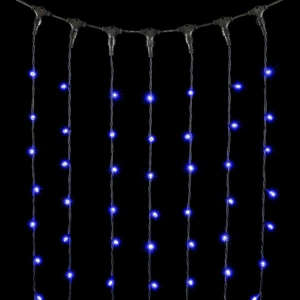 Светодиодный занавес с колпачком 2*3 м., 600 синих LED ламп, каучуковый черный провод, IP65, Beauty Led (LL602-1-2B)