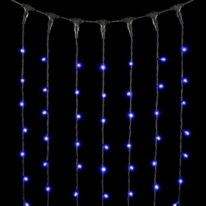 Светодиодный занавес с колпачком 2*3 м., 600 синих LED ламп, каучуковый черный провод, IP65, Beauty Led (LL602-1-2B)