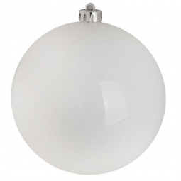 Пластиковый шар 120 мм., белый глянец., 1 шт., Snowmen (ЕК0436)