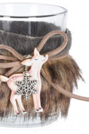 Подсвечник для чайных свечей Бэмби 6*6*7 см., шоколадный, Koopman (DH8042920/2)