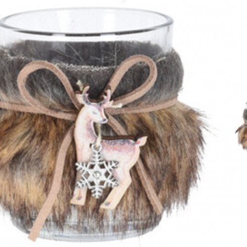 Подсвечник для чайных свечей Бэмби 6*6*7 см., шоколадный, Koopman (DH8042920/2)