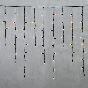 Светодиодная бахрома с колпачком 3,2*0,9 м., 168 экстра теплых белых LED ламп, каучуковый черный провод, LTC (LL168-1-2EWW)