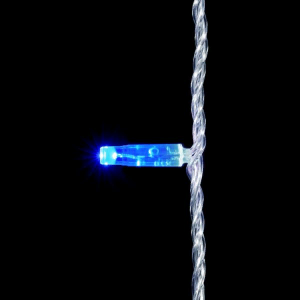 Светодиодная гирлянда с колпачком 100 синих LED ламп 10 м., мерцание, 24В., прозрачный провод ПВХ, IP65, Beauty Led (PST100BLWCAP-10-1B)
