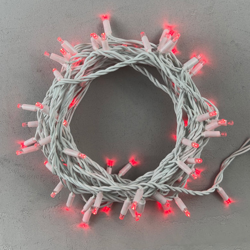 Светодиодная гирлянда с колпачком 75 красных LED ламп 10 м., 24В., белый каучуковый провод, IP65,  LTC (LL75-8-1R) в Санкт-Петербурге