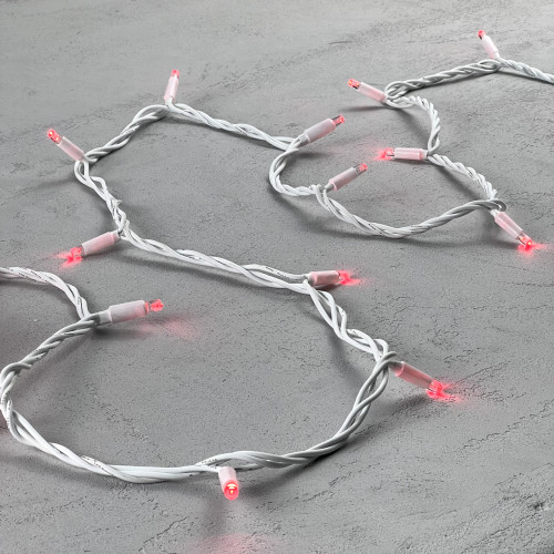 Светодиодная гирлянда с колпачком 75 красных LED ламп 10 м., 24В., белый каучуковый провод, IP65,  LTC (LL75-8-1R) в Санкт-Петербурге