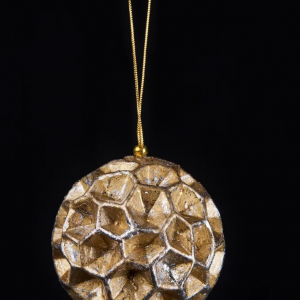 Винтажный шар Сокровища Посейдона - Губка, 13 см., золото/серебро, 1 шт., Christmas DeLuxe (89038)