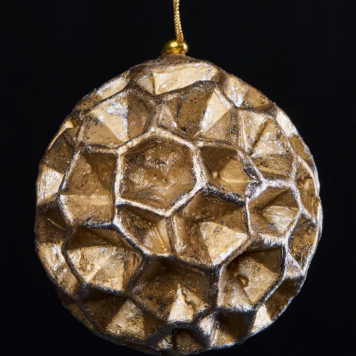 Винтажный шар Сокровища Посейдона - Губка, 13 см., золото/серебро, 1 шт., Christmas DeLuxe (89038)