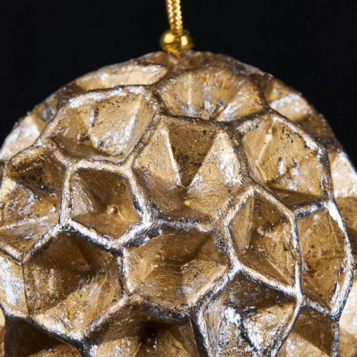 Винтажный шар Сокровища Посейдона - Губка, 13 см., золото/серебро, 1 шт., Christmas DeLuxe (89038)