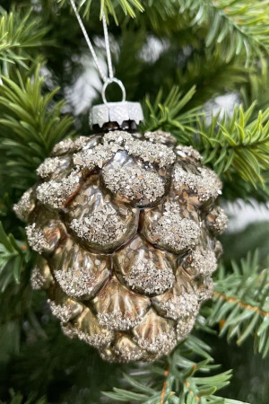Елочное украшение Шишка от белки 10 см., темно-шоколадный, стекло, 1 шт., Christmas DeLuxe (88122/1)