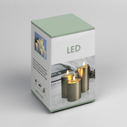 Светодиодная свеча Серебристая 7×13×7 см., пластик, батарейки ААх2, Luazon Lighting (9907602)