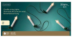 Светодиодная гирлянда в форме свечи 7.5 м., 220 V., 16 LED ламп, зеленый ПВХ, Kaemingk (490800)