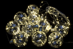 Светодиодная бахрома Шарики со светлячками 3*0,7 м., 10 теплых белых LED ламп, Winner (ww.02.4T.10L-8ball)