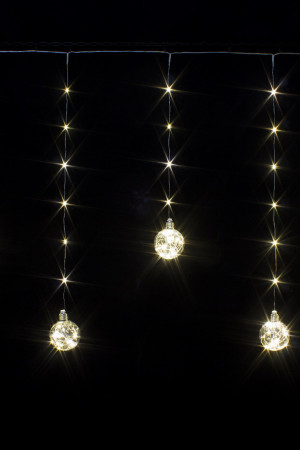 Светодиодная бахрома Шарики со светлячками 3*0,7 м., 10 теплых белых LED ламп, Winner (ww.02.4T.10L-8ball)