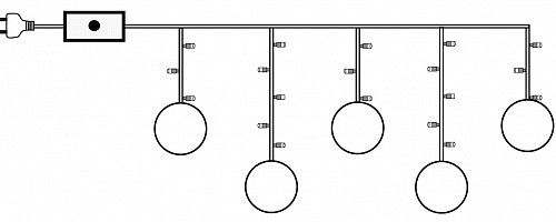 Светодиодная бахрома Шарики со светлячками 3*0,7 м., 10 теплых белых LED ламп, Winner (ww.02.4T.10L-8ball)