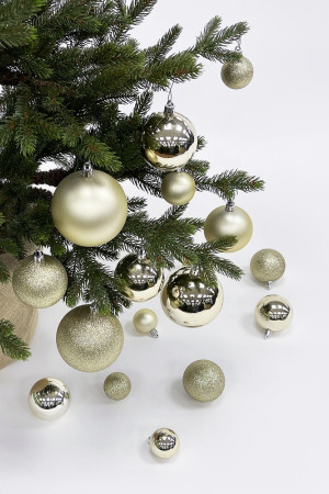 Набор пластиковых шаров Гамма 46 шт., шампань, ChristmasDeLuxe (84711-88048)