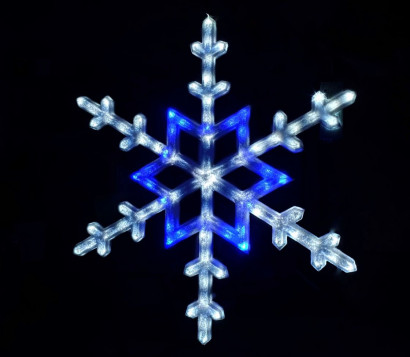 Снежинка ПОЛИАКРИЛ ЭЛИТ, 97 см, 12В, белый-синий, Teamprof (960153)