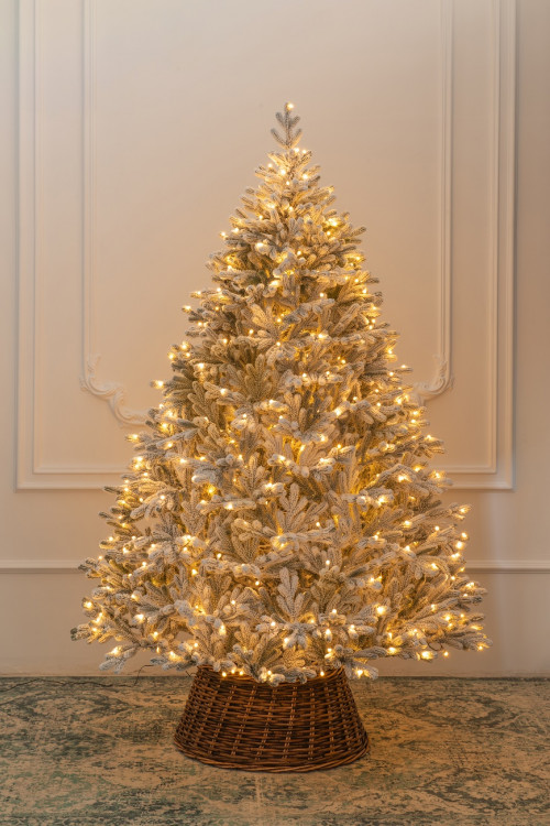 Искусственная елка Швейцарская заснеженная 180 см., 330 теплых-белых Led ламп, 100% литая хвоя, ЕлкиТорг (176180)