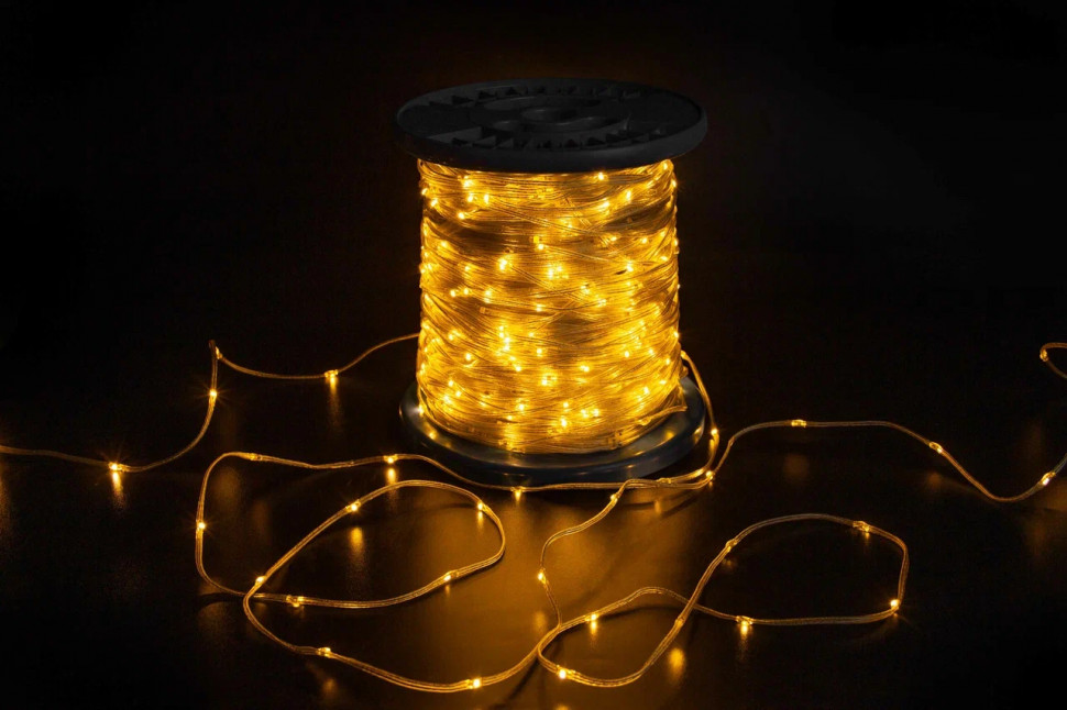 Светодиодная гирлянда "Краса" 200м, 2000 LED, прозрачный светодиод, прозрачный провод, теплая белая (TPF-CR200-24V-TT/WW)