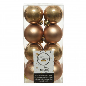 Набор пластиковых шаров Милена 40 мм., янтарный, 16 шт., Kaemingk (021751)