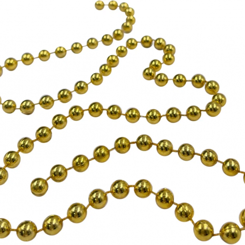 Пластиковые бусы Бисер 8 мм.*10 м., золото, Christmas DeLuxe (89787)