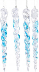 Елочное украшение Королевские сосульки 1,8*15 см., прозрачно-голубой, Kaemingk (516026)