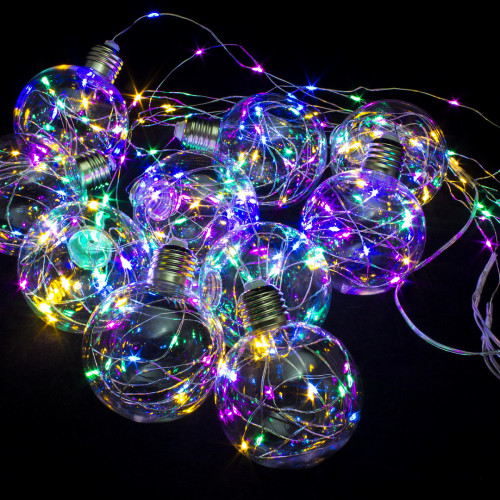 Светодиодная бахрома Шарики со светлячками 3*0,7 м., 10 разноцветных LED ламп, Winner (m.02.4T.10L-8ball)