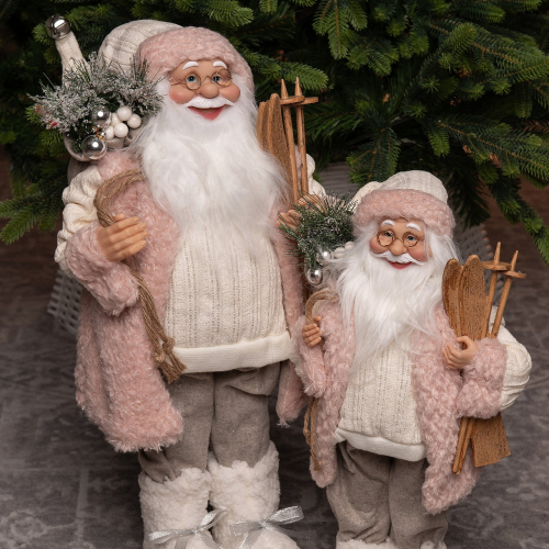 Дед Мороз Дворцовый в розовой шубке 45 см., ЕлкиТорг (ZS-S-21835-18)