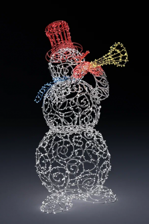  Светодиодная фигура Снеговик-музыкант флейта 180 см. 1 шт., Сад Радости (SR224)