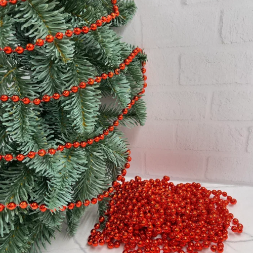 Пластиковые бусы Бисер 8 мм.*10 м., красный, Christmas DeLuxe (89713)