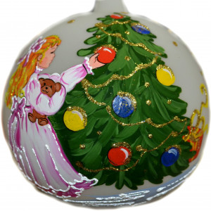 Стеклянный шар Рождественская елка, 100 мм, в подарочной упаковке, Батик (КУ-100-1618)