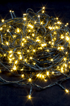Светодиодная нить 26 м., 220V, 400 теплых белых LED ламп, контроллер, черный провод, Winner Light (ww.01.5B.400-)