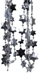 Бусы пластиковые Звезды 270 см, черненое серебро, Kaemingk (000489)