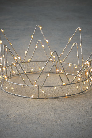 Украшение корона 12*28см.,100 теплых белых LED ламп, с таймером (84880)