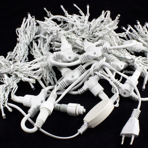 Светодиодный занавес с мерцающим диодом 2*2 м., 280 холодных белых LED ламп, белый провод, Winner Light (w.03.6W.280+)