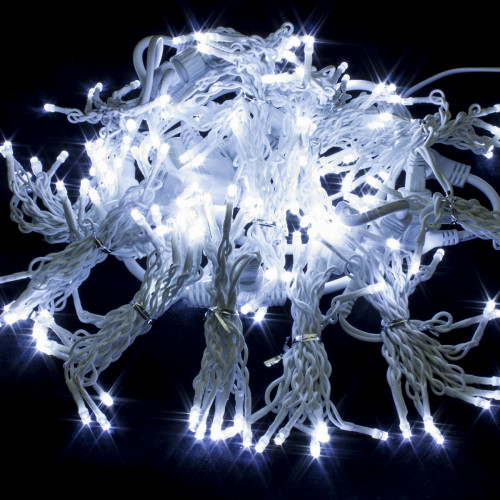 Светодиодный занавес с мерцающим диодом 2*2 м., 280 холодных белых LED ламп, белый провод, Winner Light (w.03.6W.280+)