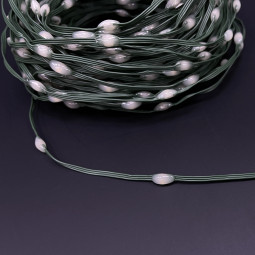Светодиодная нить Капли 100 белых ламп, 7.5 м., 31В, 8 режимов, таймер, зеленый провод, LUCA (85445)