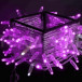 Светодиодная нить 100 фиолетовых LED ламп, 10 м., 24В, мерцание, прозрачный провод ПВХ, Teamprof (TPF-S10CF-24V-CT/V)