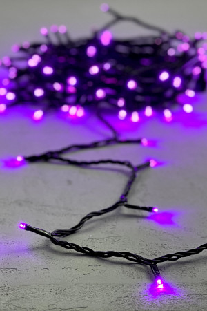 Светодиодная нить 100 пурпурных LED ламп, 10 м., 24В., черный провод ПВХ, Beauty Led (PST100-11-1PU)