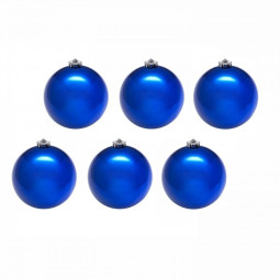 Набор пластиковых шаров, 80 мм, цвет синий, глянец, 6 шт, Snowmen (ЕК0039)