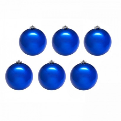 Набор пластиковых шаров, 80 мм, цвет синий, глянец, 6 шт, Snowmen (ЕК0039)