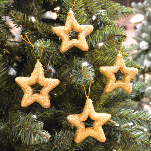 Набор звездочек золотых, 4 шт., 8х8 см. (522548)