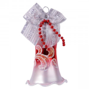 Елочная игрушка-колокольчик Эхо, стекло,красный,  Ёлочка (С505/1)