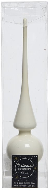 Елочная макушка Classic 26 см, белый пух, стекло, KAEMINGK (113159)