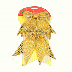 Комплект 2 бантика с пайетками, золото 18 х 15 см. (20274) 